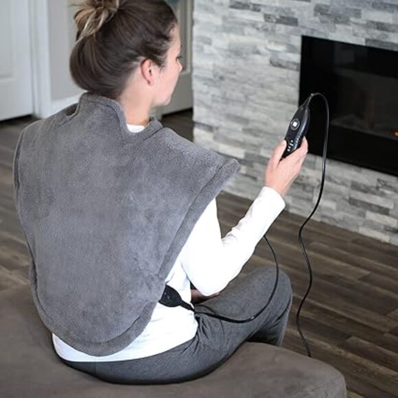 DMI Plush Micro-Fleece Weighted Heating Pad for Neck, Shoulders & Back NEW - Picture 2 of 6